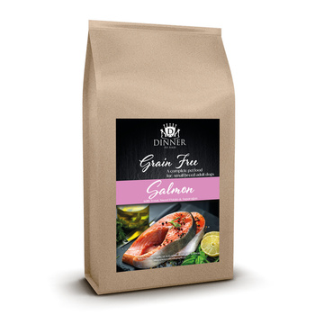 Dinner Small Łosoś z pstrągiem, batatami i szparagami 2kg - hipoalergiczna, bezzbożowa karma dla dorosłych psów małych ras