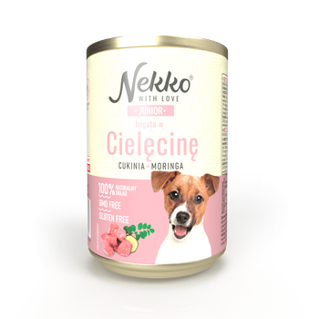 Nekko Junior Cielęcina z cukinią i moringą 400g - mokra karma dla szczeniąt