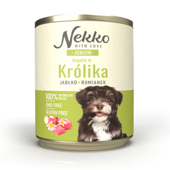 Nekko Junior Królik z jabłkiem i rumiankiem 800g - mokra karma dla szczeniąt