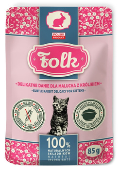 Folk danie z królikiem 85g - mokra karma dla kociąt