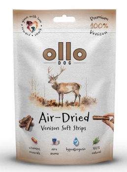 Ollo Air-Dried Venison Strips 80g - przysmaki dla psa z jelenia
