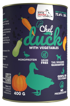 Syta Micha Chef Kaczka z warzywami 400g - mokra karma dla dorosłych psów