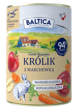 Baltica Królik z marchewką 400g - mokra karma dla dorosłych psów