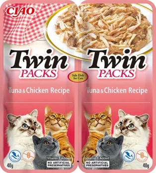 Inaba Twin Packs Tuna & Chicken Recipe in Tuna Broth 2x40g