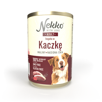 Nekko Kaczka z malinami i nasionami chia 400g - mokra karma dla dorosłych psów