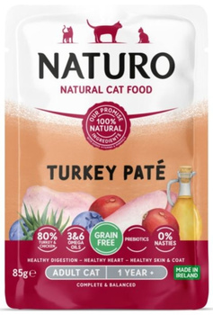 Naturo Pate Grain Free indyk 85g - mokra karma dla dorosłych kotów