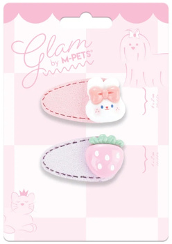Mpets GLAM różowe spinki z ozdobami dla psów 2 sztuki