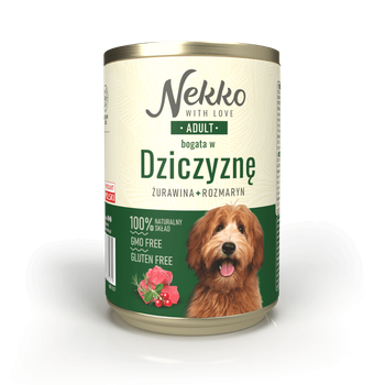 Nekko Dziczyzna z rozmarynem i żurawiną 400g - mokra karma dla dorosłych psów