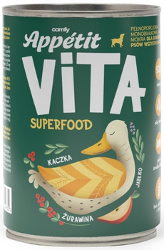 Comfy Appetit Vita Superfood kaczka puszka 400g - mokra karma dla dorosłych psów