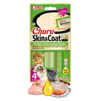 Inaba Cat Churu Skin & Coat kurczak z eskalopkami 4x14g