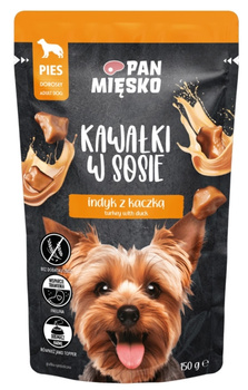 Pan Mięsko indyk z kaczką saszetka 150g - mokra karma dla dorosłych psów