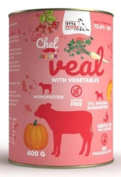 Syta Micha Chef Junior Cielęcina z warzywami 400 - mokra karma dla szczeniąt