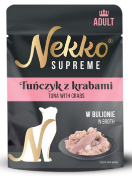 Nekko Supreme Tuńczyk z krabami w bulionie 70g - mokra karma dla dorosłych kotów