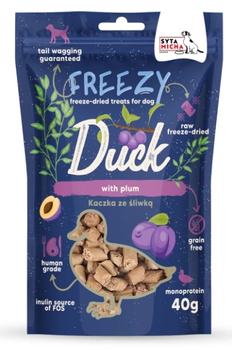 Syta Micha Liofilizowane przysmaki dla psa Kaczka ze śliwką FREEZY 40g
