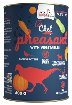 Syta Micha Chef Bażant z warzywami 400g - mokra karma dla dorosłych psów