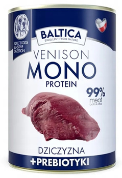 Baltica Mono dziczyzna z prebiotykami 400g - mokra karma dla dorosłych psów