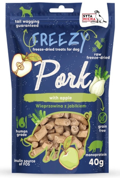 Syta Micha Liofilizowane przysmaki dla psa Wieprzowina z jabłkiem FREEZY 40g