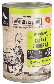 Wiejska Zagroda Kaczka z gruszką 400g - mokra karma dla psów dorosłych