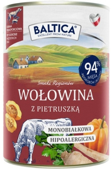 Baltica Wołowina z pietruszką 400g - mokra karma dla dorosłych psów