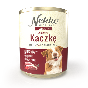 Nekko Kaczka z malinami i nasionami chia 800g - mokra karma dla dorosłych psów