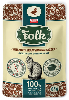 Folk wielkopolska kaczka 85g - mokra karma dla dorosłych kotów