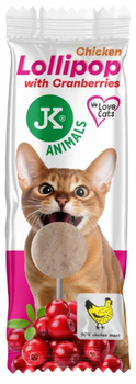 JK ANIMALS Lizak z kurczaka z żurawiną 1szt - przysmak dla kotów