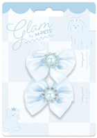 Mpets GLAM niebieskie gumki z kokardkami i perłą