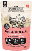 Wiejska Zagroda kurczak z krewetkami i walerianą 100g - mokra karma dla dorosłych kotów