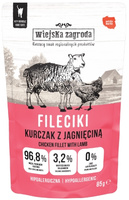 Wiejska Zagroda Fileciki kurczak z jagnięciną 100g - mokra karma dla dorosłych kotów
