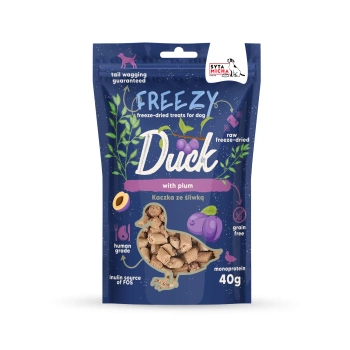 Syta Micha Liofilizowane przysmaki dla psa Kaczka ze śliwką FREEZY 40g
