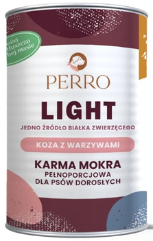 Perro LIGHT koza z warzywami 400g - mokra karma dla dorosłych psów