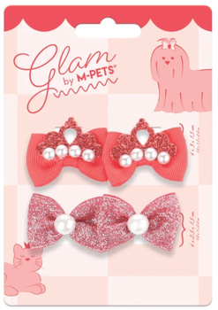 Mpets GLAM czerwone gumki z kokardkami i koroną