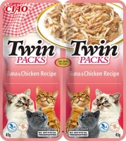 Inaba Twin Packs Tuna & Chicken Recipe in Tuna Broth 2x40g