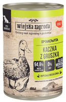 Wiejska Zagroda Kaczka z gruszką 400g - mokra karma dla psów dorosłych