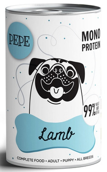 Pepe Monoprotein jagnięcina 400g - mokra karma dla psów