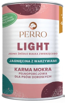 Perro LIGHT jagnięcina z warzywami puszka 400g - mokra karma dla dorosłych psów