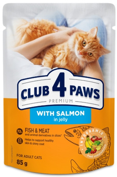 Club 4 Paws łosoś w galarecie saszetka 85g - mokra karma dla dorosłych kotów
