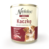 Nekko Kaczka z malinami i nasionami chia 800g - mokra karma dla dorosłych psów