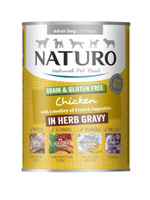 Naturo Grain & Gluten Free - kurczak & słodki ziemniak, mieszanka papryk, fasolka, w sosie ziołowym puszka 390g