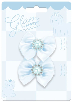Mpets GLAM niebieskie gumki z kokardkami i perłą