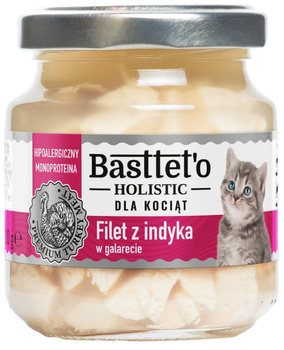 Basttet'o Holistic filet z indyka w galerecie 130g - mokra karma dla kociąt