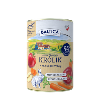 Baltica pies królik z marchewką puszka 400g