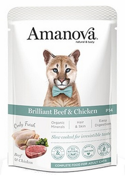 Amanova Cat Wołowina i kurczak 85g - mokra karma dla dorosłych kotów