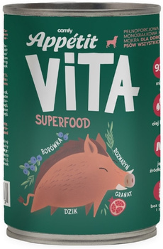 Comfy Appetit Vita Superfood dzik puszka 400g - mokra karma dla dorosłych psów