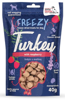 Liofilizowane przysmaki dla psa Indyk z malinami FREEZY 40g