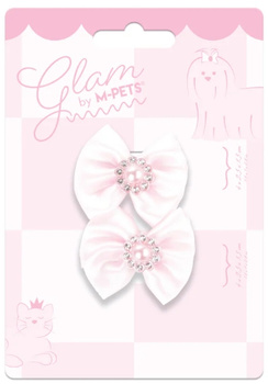 Mpets GLAM różowe gumki z kokardkami i perłą