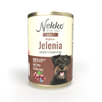 Nekko Jeleń z jagodami i pokrzywą 400g - mokra karma dla dorosłych psów