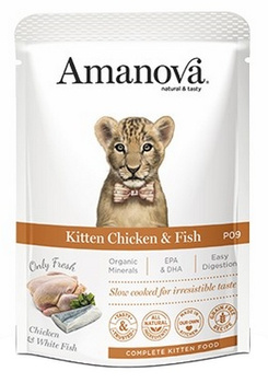 Amanova Cat Kitten Kurczak i biała ryba 85g - mokra karma dla kociąt