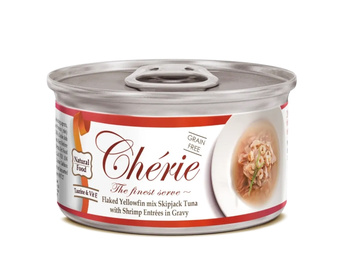 Cherie tuńczyk z krewetkami w sosie 80g - mokra karma dla kota dorosłego 