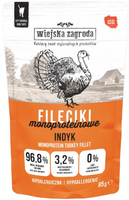 Wiejska Zagroda Fileciki indyk 85g - mokra karma dla dorosłych kotów